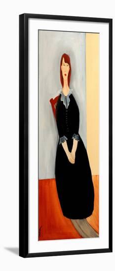 Modigliani Lady with Red Hair on Red Chair, 2016-Susan Adams-Framed Giclee Print