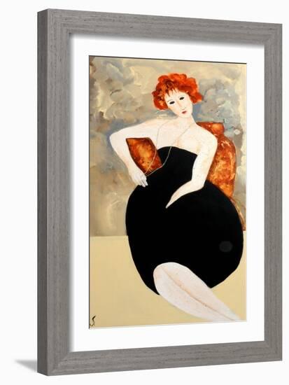 Modigliani with Pearls, 2016-Susan Adams-Framed Giclee Print