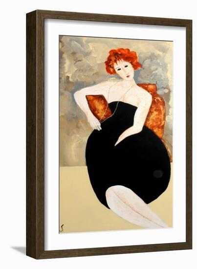 Modigliani with Pearls, 2016-Susan Adams-Framed Giclee Print