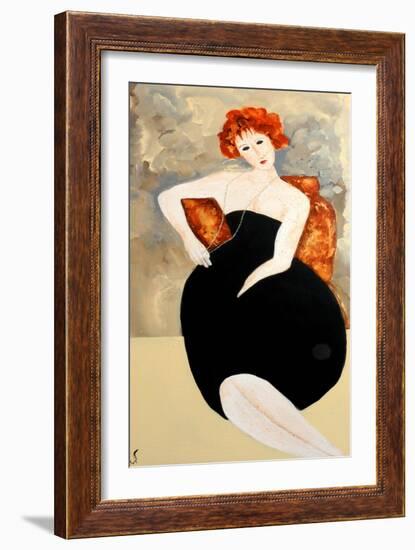 Modigliani with Pearls, 2016-Susan Adams-Framed Giclee Print