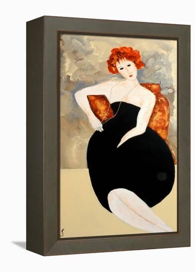 Modigliani with Pearls, 2016-Susan Adams-Framed Premier Image Canvas