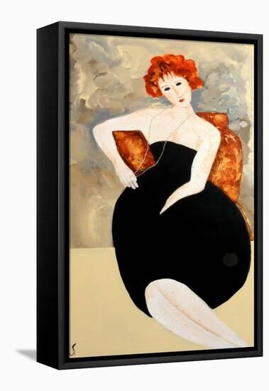 Modigliani with Pearls, 2016-Susan Adams-Framed Premier Image Canvas