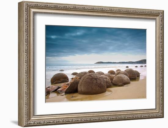 Moeraki Boulders New Zealand-null-Framed Art Print