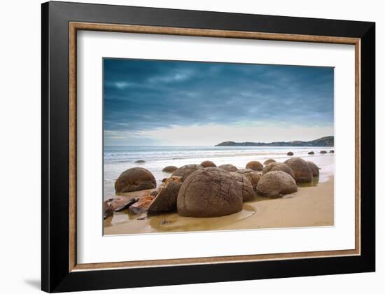 Moeraki Boulders New Zealand-null-Framed Art Print