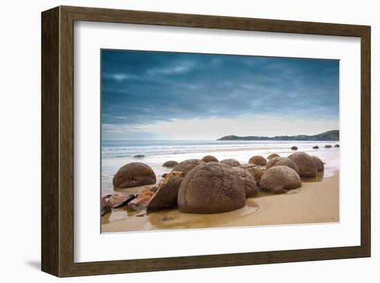 Moeraki Boulders New Zealand-null-Framed Art Print