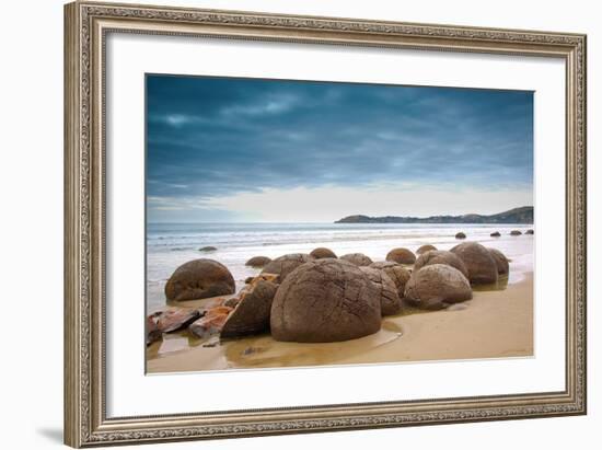 Moeraki Boulders New Zealand-null-Framed Art Print