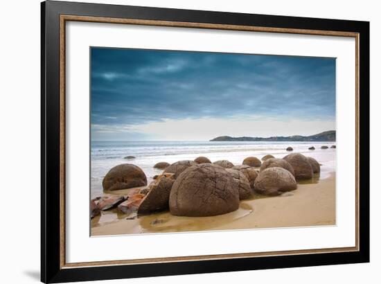 Moeraki Boulders New Zealand-null-Framed Art Print