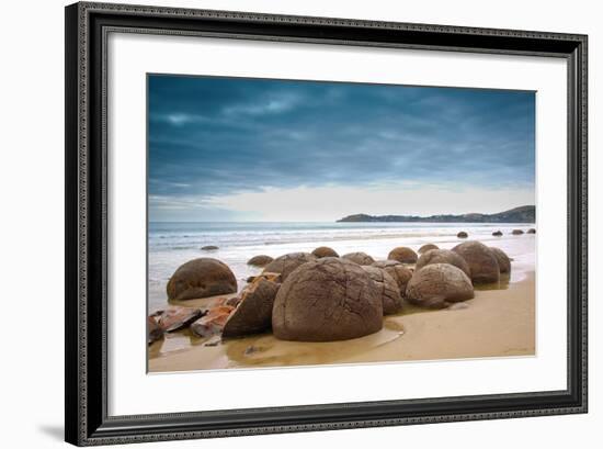 Moeraki Boulders New Zealand-null-Framed Art Print