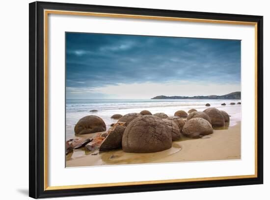 Moeraki Boulders New Zealand-null-Framed Art Print