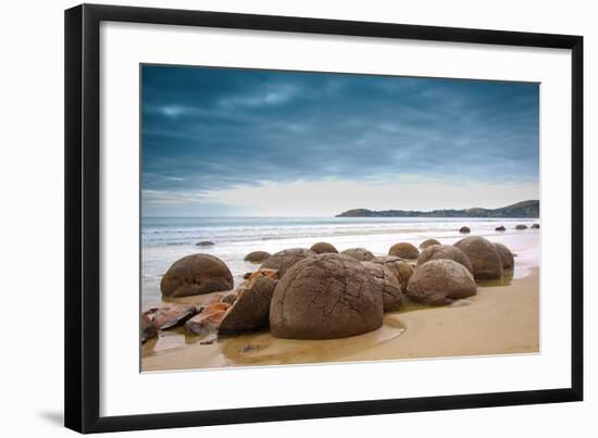 Moeraki Boulders New Zealand-null-Framed Art Print