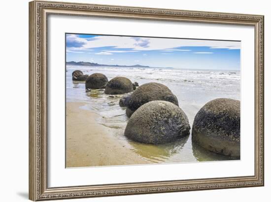 Moeraki Boulders New Zealand-null-Framed Art Print