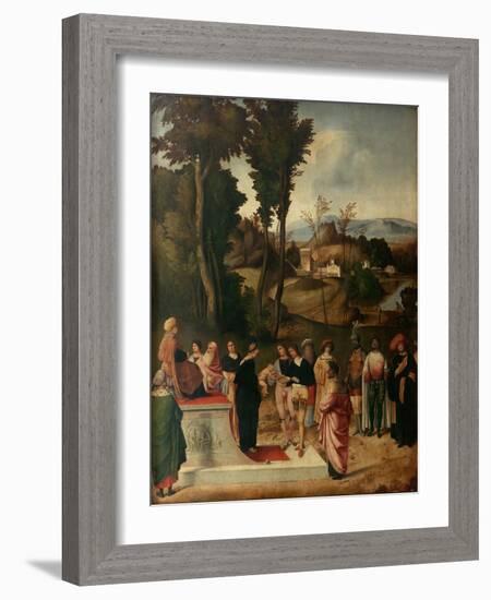 Moess Undergoes Trial by Fire, 1502-1505-Giorgione-Framed Giclee Print