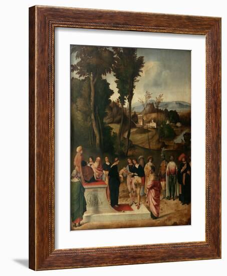 Moess Undergoes Trial by Fire, 1502-1505-Giorgione-Framed Giclee Print