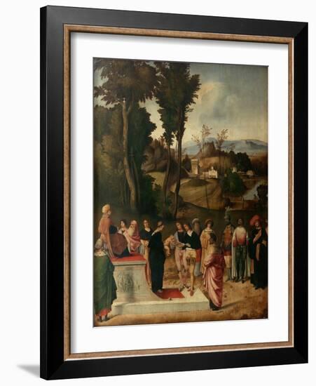 Moess Undergoes Trial by Fire, 1502-1505-Giorgione-Framed Giclee Print