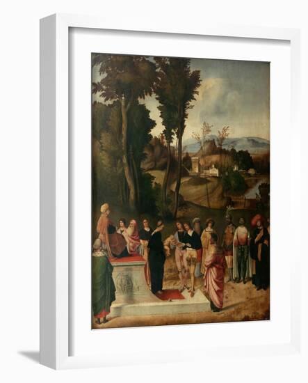 Moess Undergoes Trial by Fire, 1502-1505-Giorgione-Framed Giclee Print