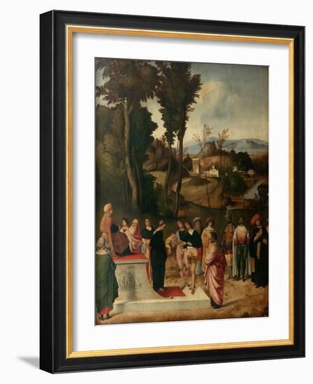 Moess Undergoes Trial by Fire, 1502-1505-Giorgione-Framed Giclee Print
