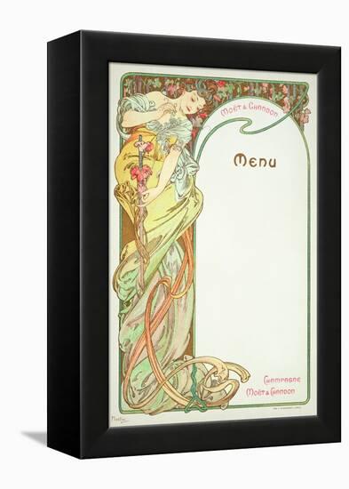 Moet and Chandon Menu, 1899-Alphonse Mucha-Framed Premier Image Canvas