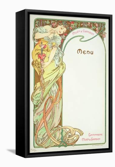 Moet and Chandon Menu, 1899-Alphonse Mucha-Framed Premier Image Canvas