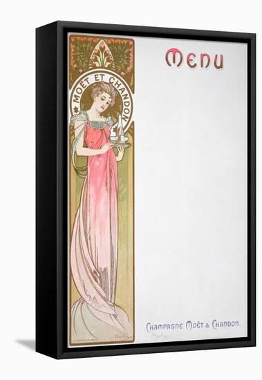 Moet and Chandon Menu, 1899-Alphonse Mucha-Framed Premier Image Canvas