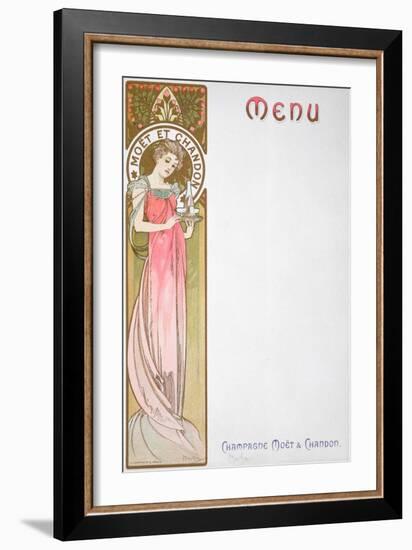 Moet and Chandon Menu, 1899-Alphonse Mucha-Framed Giclee Print