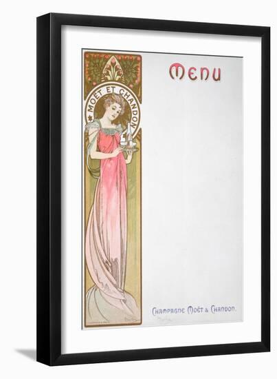 Moet and Chandon Menu, 1899-Alphonse Mucha-Framed Giclee Print