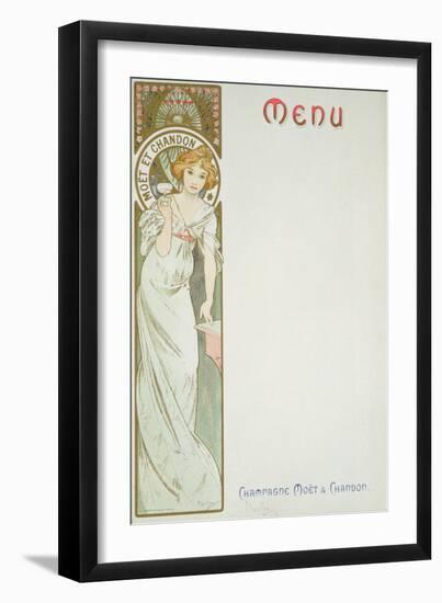 Moet and Chandon Menu, 1899-Alphonse Mucha-Framed Giclee Print