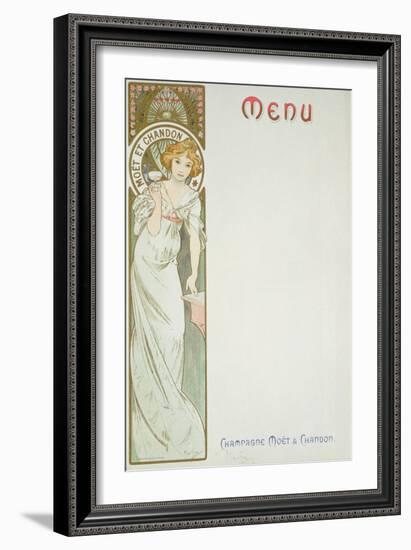 Moet and Chandon Menu, 1899-Alphonse Mucha-Framed Giclee Print