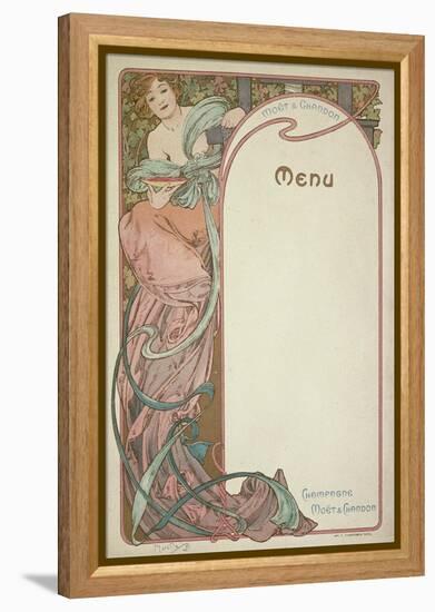 Moet and Chandon Menu, 1899-Alphonse Mucha-Framed Premier Image Canvas