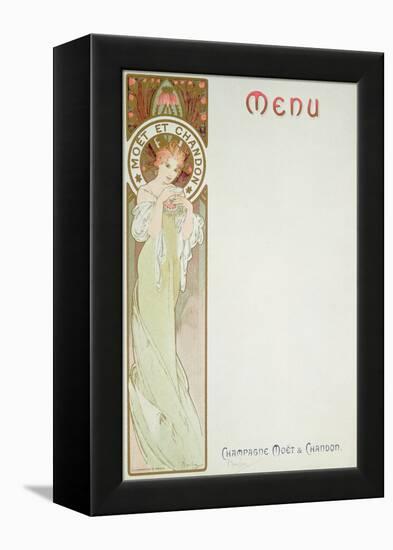 Moet and Chandon Menu, 1899-Alphonse Mucha-Framed Premier Image Canvas