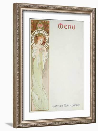 Moet and Chandon Menu, 1899-Alphonse Mucha-Framed Giclee Print