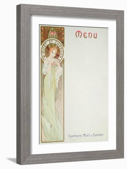 Moet and Chandon Menu, 1899-Alphonse Mucha-Framed Giclee Print