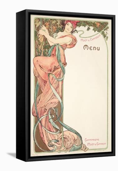 Moet and Chandon Menu, 1899-Alphonse Mucha-Framed Premier Image Canvas