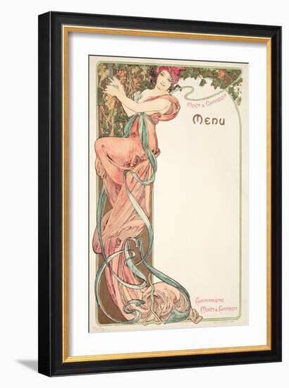 Moet and Chandon Menu, 1899-Alphonse Mucha-Framed Giclee Print