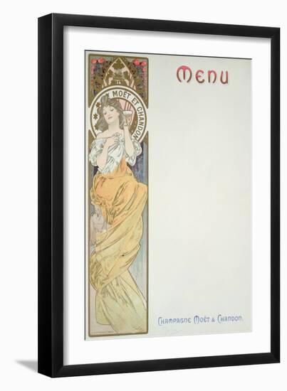 Moet and Chandon Menu, 1899-Alphonse Mucha-Framed Giclee Print