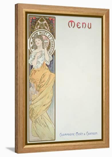 Moet and Chandon Menu, 1899-Alphonse Mucha-Framed Premier Image Canvas