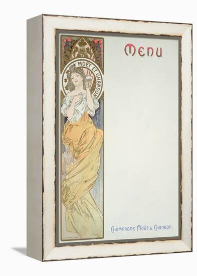 Moet and Chandon Menu, 1899-Alphonse Mucha-Framed Premier Image Canvas