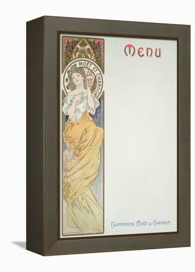 Moet and Chandon Menu, 1899-Alphonse Mucha-Framed Premier Image Canvas