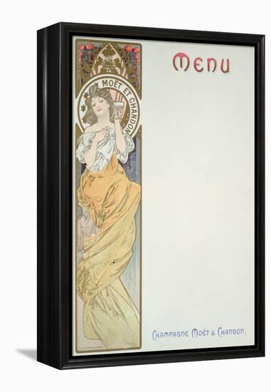 Moet and Chandon Menu, 1899-Alphonse Mucha-Framed Premier Image Canvas