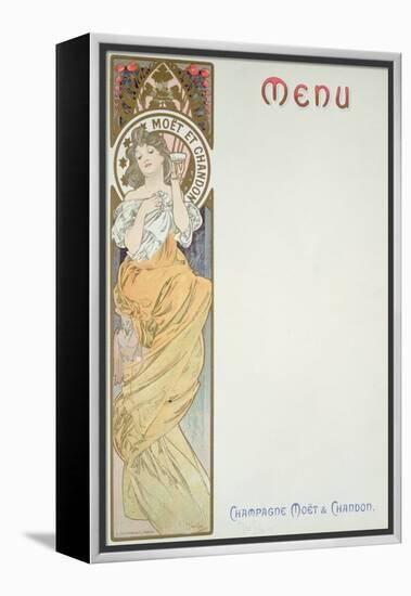 Moet and Chandon Menu, 1899-Alphonse Mucha-Framed Premier Image Canvas