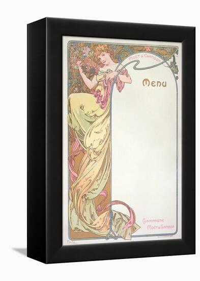 Moet and Chandon Menu, 1899-Alphonse Mucha-Framed Premier Image Canvas