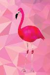 Pink Flamingo Bird Triangle Vector Poster-Moetz-Stretched Canvas