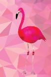 Pink Flamingo Bird Triangle Vector Poster-Moetz-Mounted Art Print