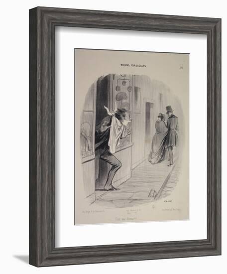 Moeurs conjugales: C'est ma femme!!!-Honore Daumier-Framed Giclee Print