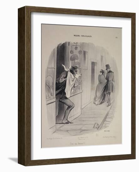 Moeurs conjugales: C'est ma femme!!!-Honore Daumier-Framed Giclee Print