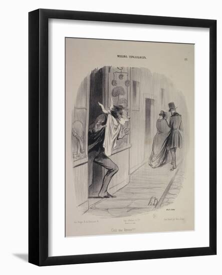 Moeurs conjugales: C'est ma femme!!!-Honore Daumier-Framed Giclee Print