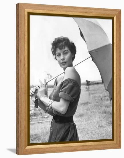 MOGAMBO, 1953 directed by JOHN FORD Ava Gardner (b/w photo)-null-Framed Stretched Canvas