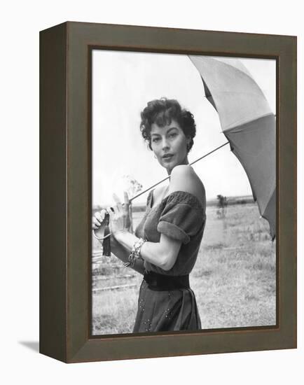 MOGAMBO, 1953 directed by JOHN FORD Ava Gardner (b/w photo)-null-Framed Stretched Canvas