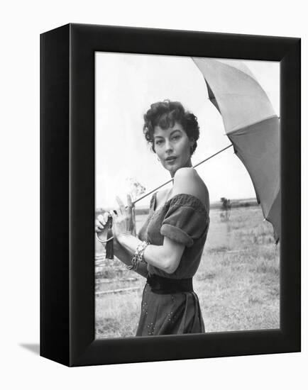 MOGAMBO, 1953 directed by JOHN FORD Ava Gardner (b/w photo)-null-Framed Stretched Canvas