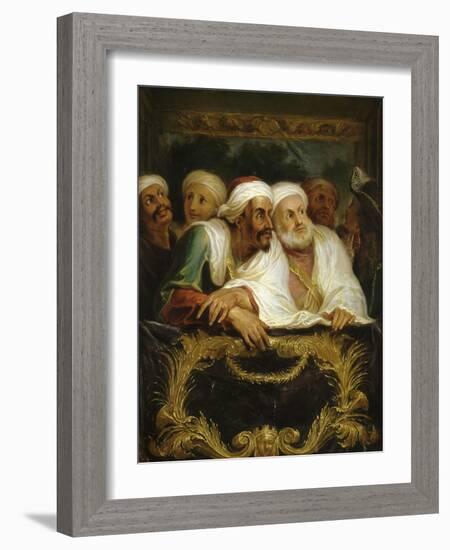 Mohammed Temin, ambassadeur du Sultan du Maroc, assistant à un spectacle dans une loge de la-Antoine Coypel-Framed Giclee Print