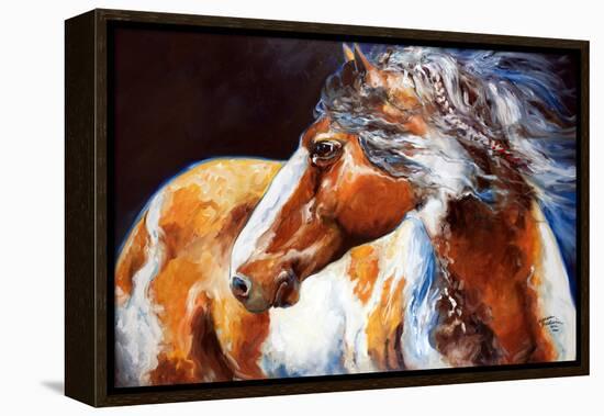 Mohican Indian War Horse-Marcia Baldwin-Framed Stretched Canvas